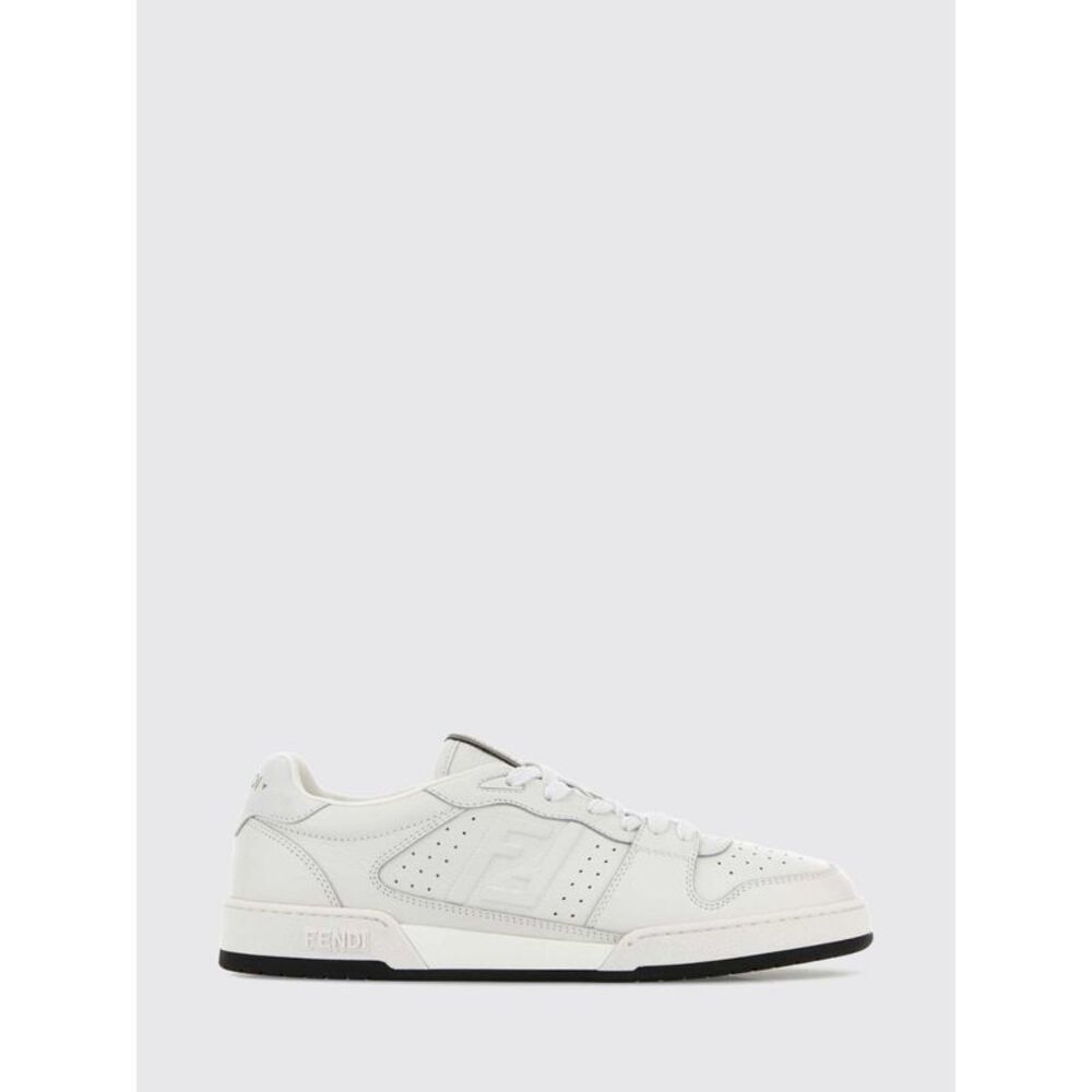 Fendi Men Fendi Match Low-Top Calf Leather Trainers With Ff Monogram